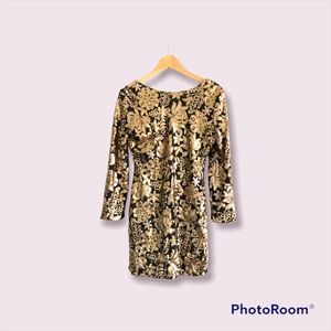 Club L Black x Gold Sequin mini dress